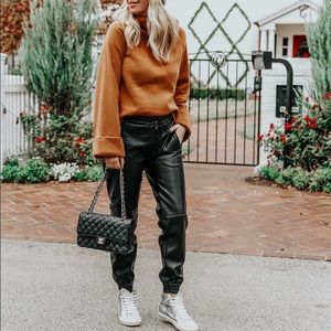 Faux Leather Joggers